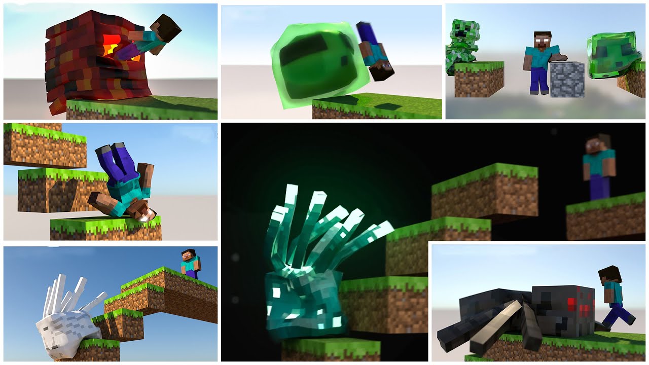 Minecraft - best of my softbody simulations - V2 [compilation]