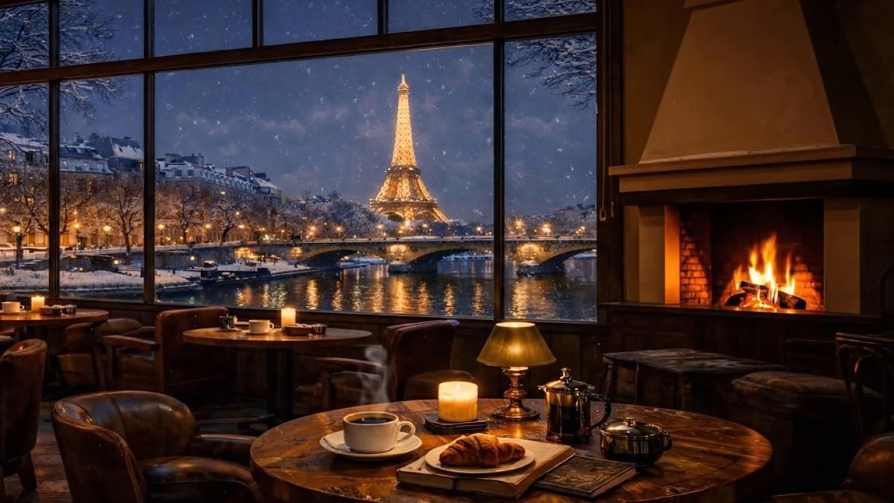 Warm Jazz Playlist at Cozy Café ❄️ Relaxing Winter Night Jazz