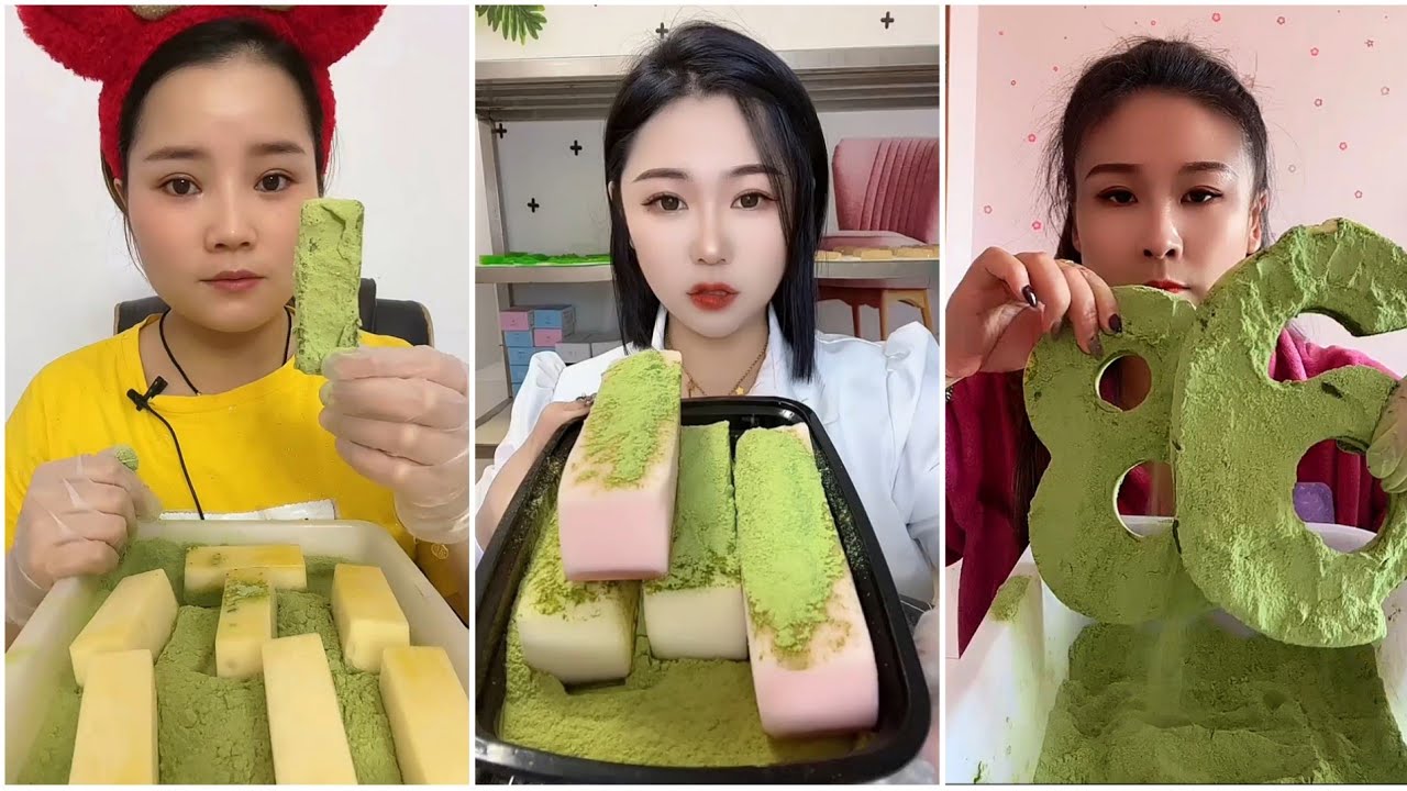 ASMR FOAM ICE EATING | MATCHA ICE EATING | RELAX VIDEO