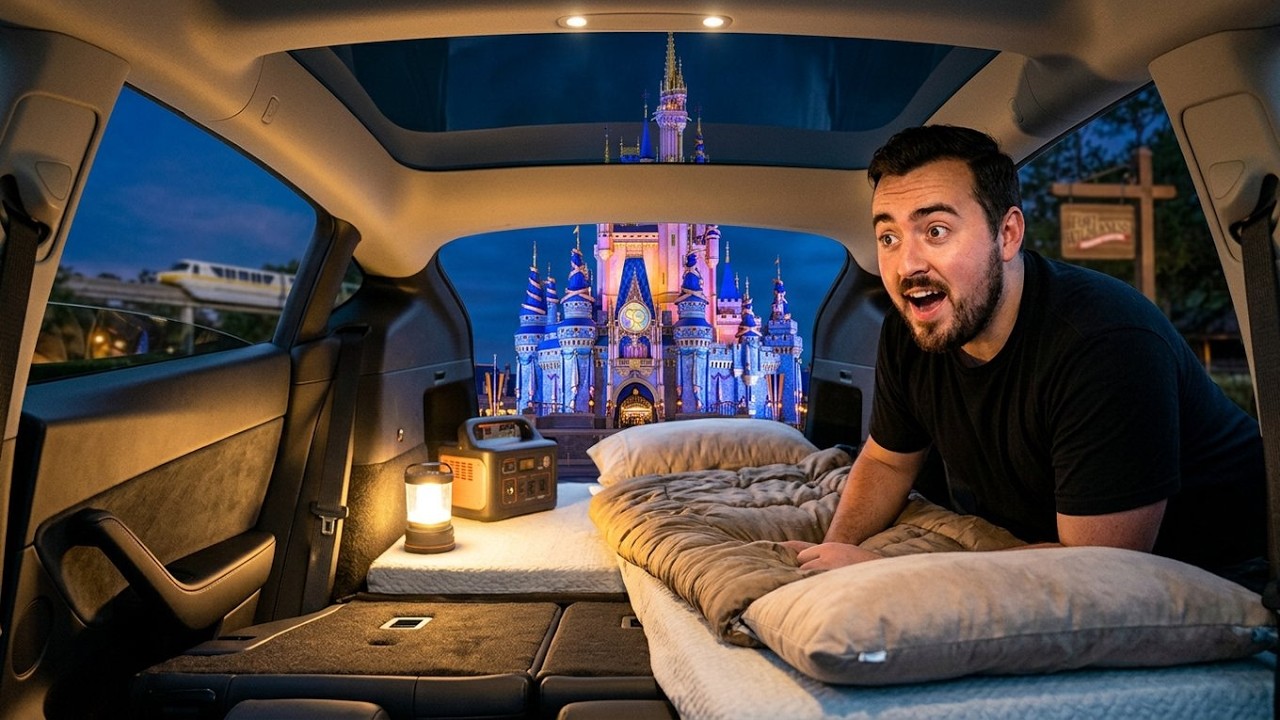 Отдых на природе в моей Tesla в Диснейленде