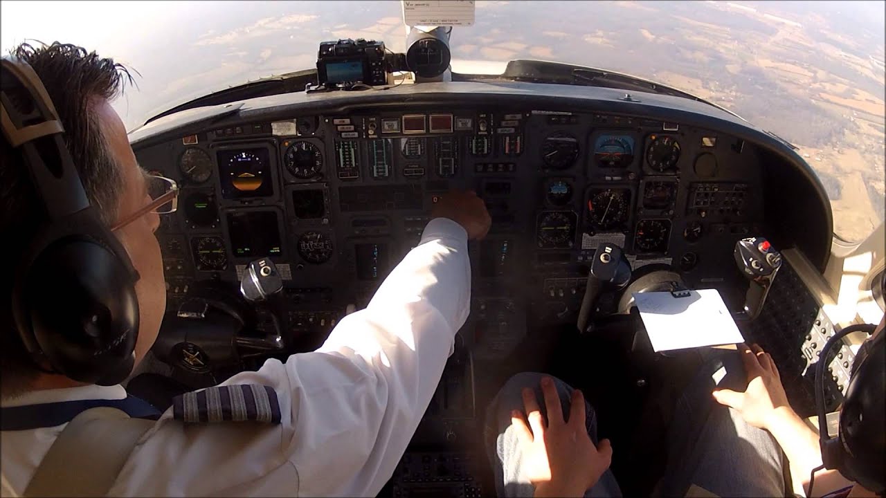 IFR flight in a Citation V (single pilot). Cockpit camera