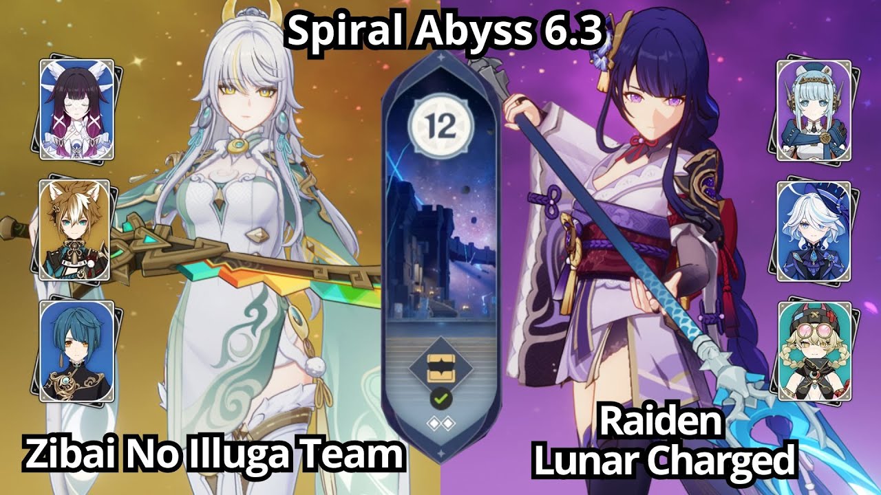 NEW !! C0 Zibai Lunar Crystallize & C0 Raiden Lunar Char - Spiral Abyss Floor 12 Genshin Impact 6.3
