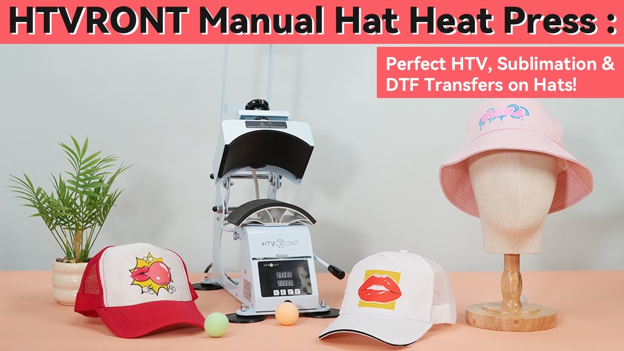 HTVRONT Manual Hat Press : Perfect HTV, Sublimation & DTF Transfers on Hats!
