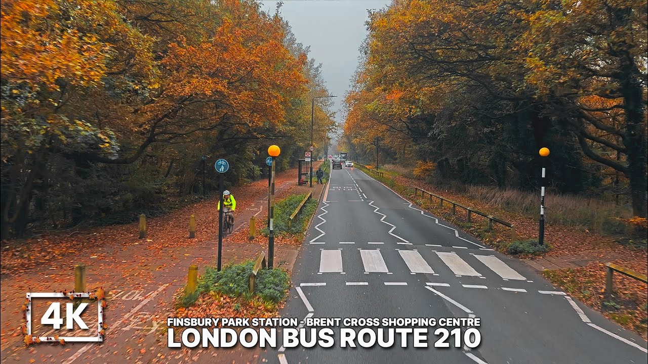 London Bus Ride through North London Neighbourhoods 🍁🍂 | Bus 210 from Finsbury Park to Brent Cross