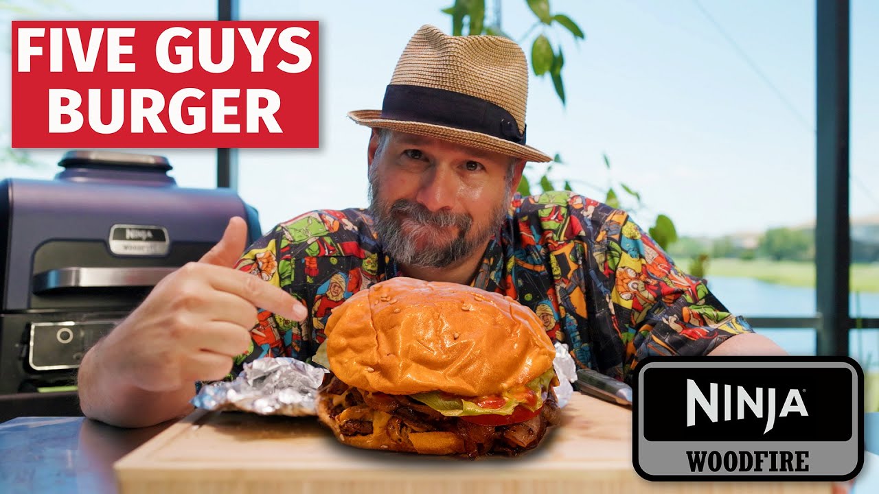 🍔 А можно ли приготовить бургер FIVE GUYS дома? Папа пробует приготовить его на гриле Ninja Woodf...