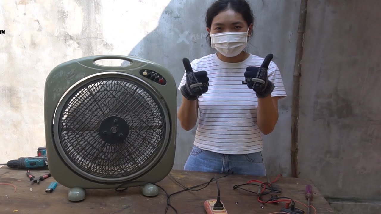 RESTORATION TABLE FAN OLD AND RUSTY - CUTE GIRL REPAIR FAN!