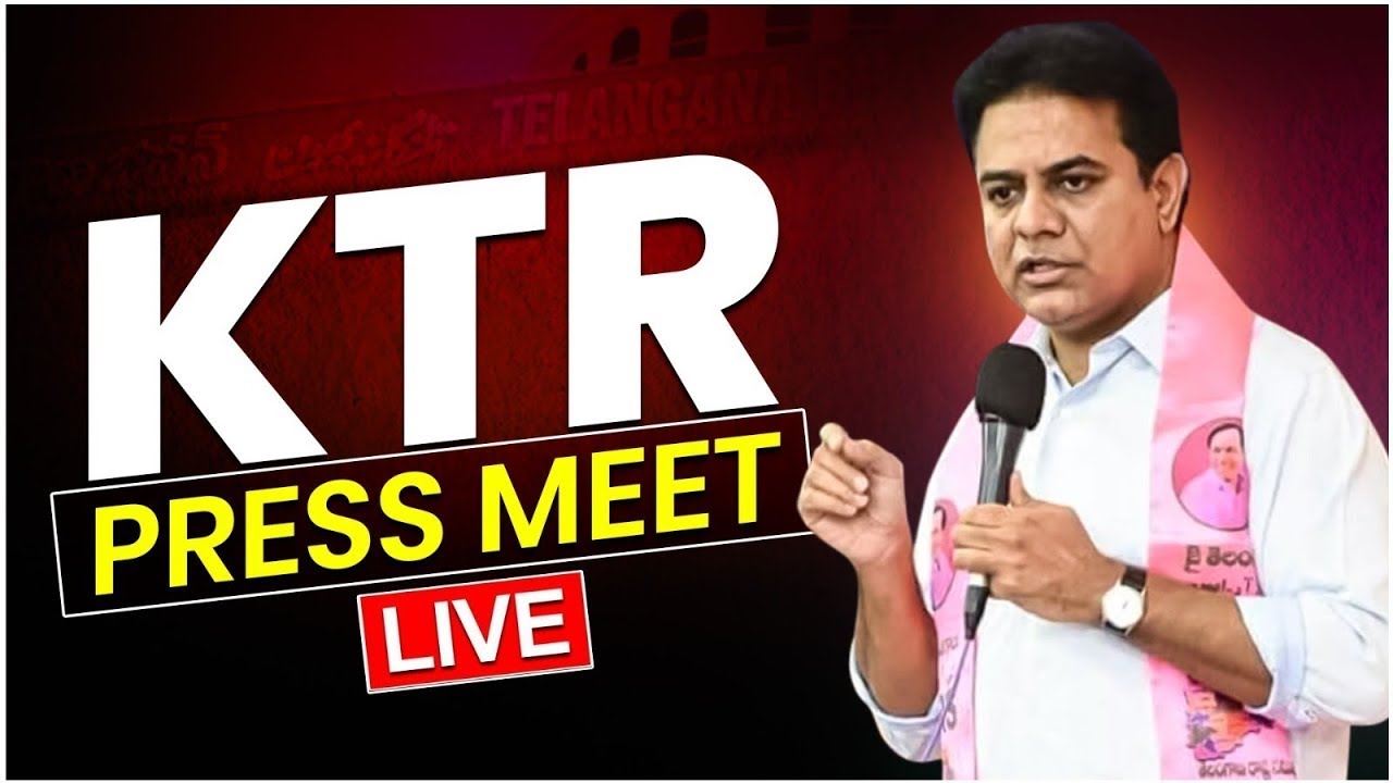 LIVE : తెలంగాణ భవన్​లో మీడియాతో మాట్లాడుతున్న బీఆర్ఎస్ వర్కింగ్ ప్రెసిడెంట్ కేటీఆర్.