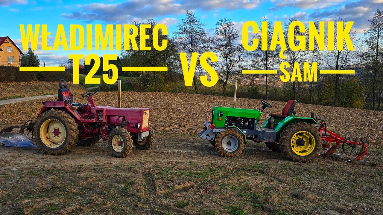 Orka zimowa na dwa pługi unia grudziądz pz1a CIĄGNIK SAM vs WLADYMIREC T25