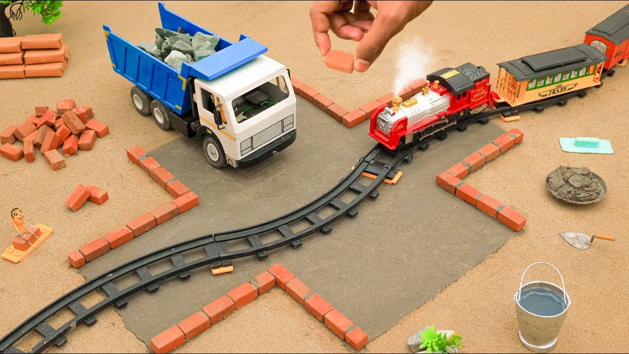 diy mini bricks crossing road construction science project @AdgeCreator