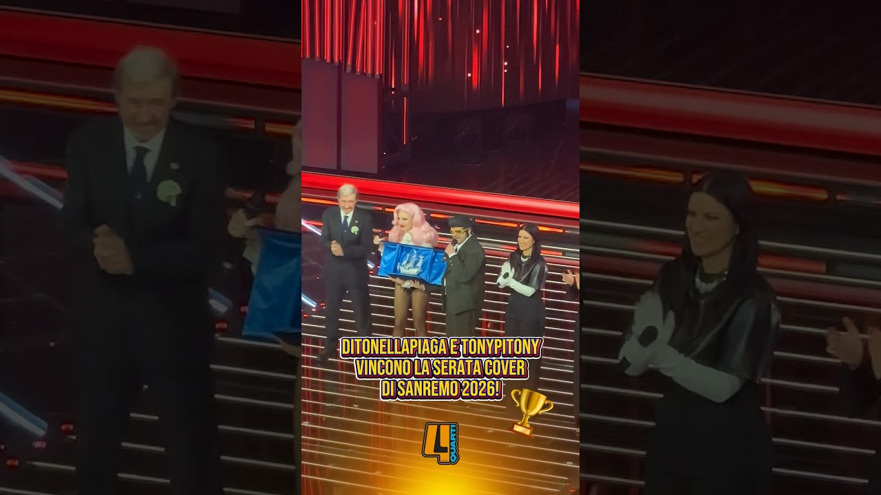 #Ditonellapiaga e #TonyPitony vincono la serata cover di #Sanremo2026! 💐🧡