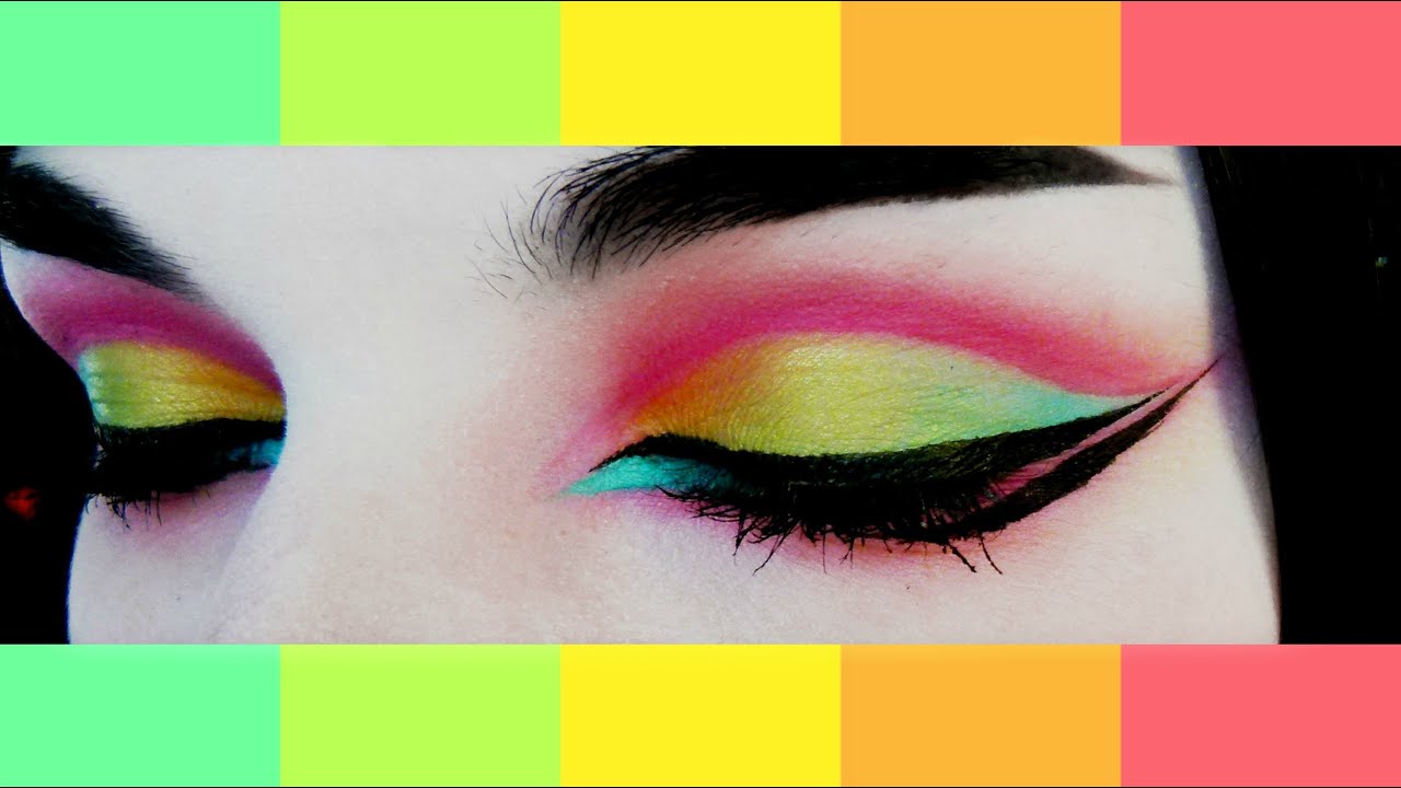 ♡ Colorful Makeup tutorial [yellow, green, blue and pink] ♡