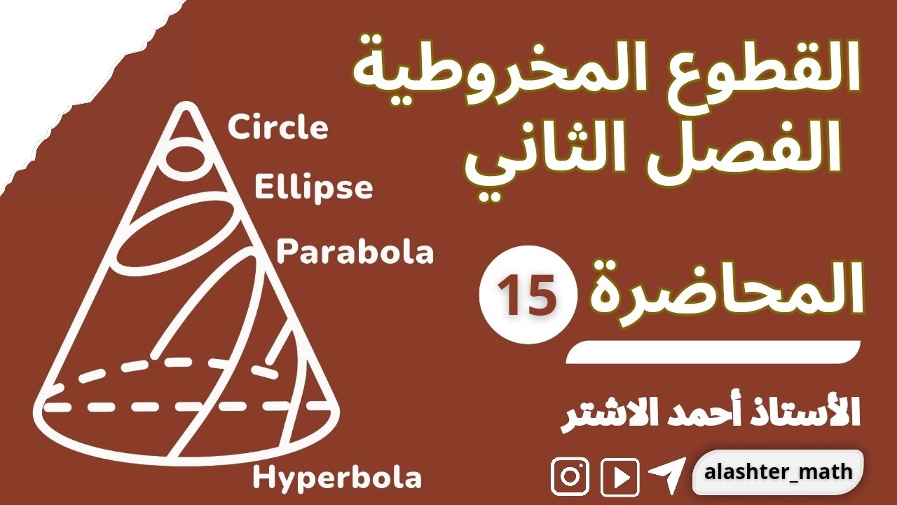 محاضرة (15) || الفصل الثاني القطوع المخروطية || القطع الناقص || الجزء السادس