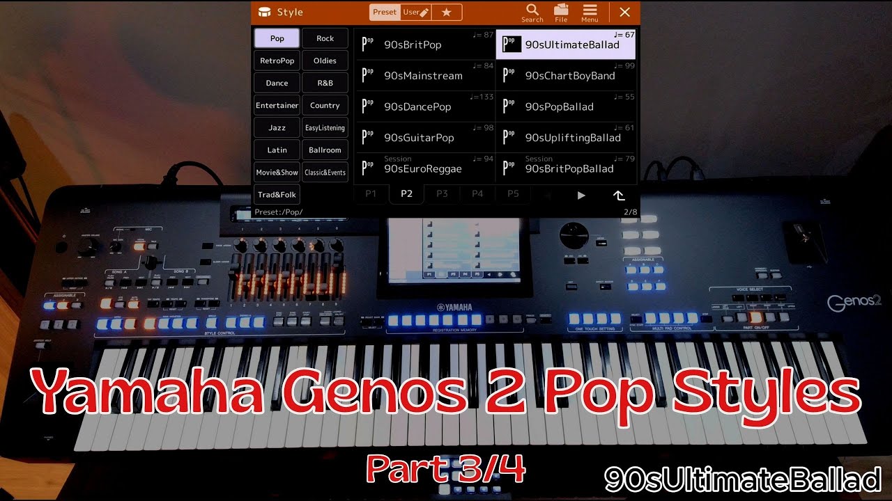 Yamaha Genos 2 – Part 3/4 | 90s Ballads Rhythms in the Pop Style Category