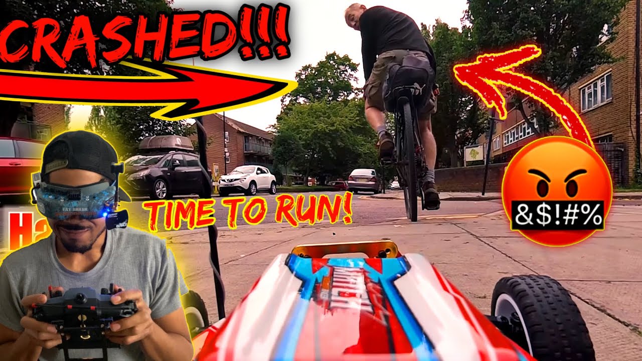 I Crashed My RC Car into a Biker