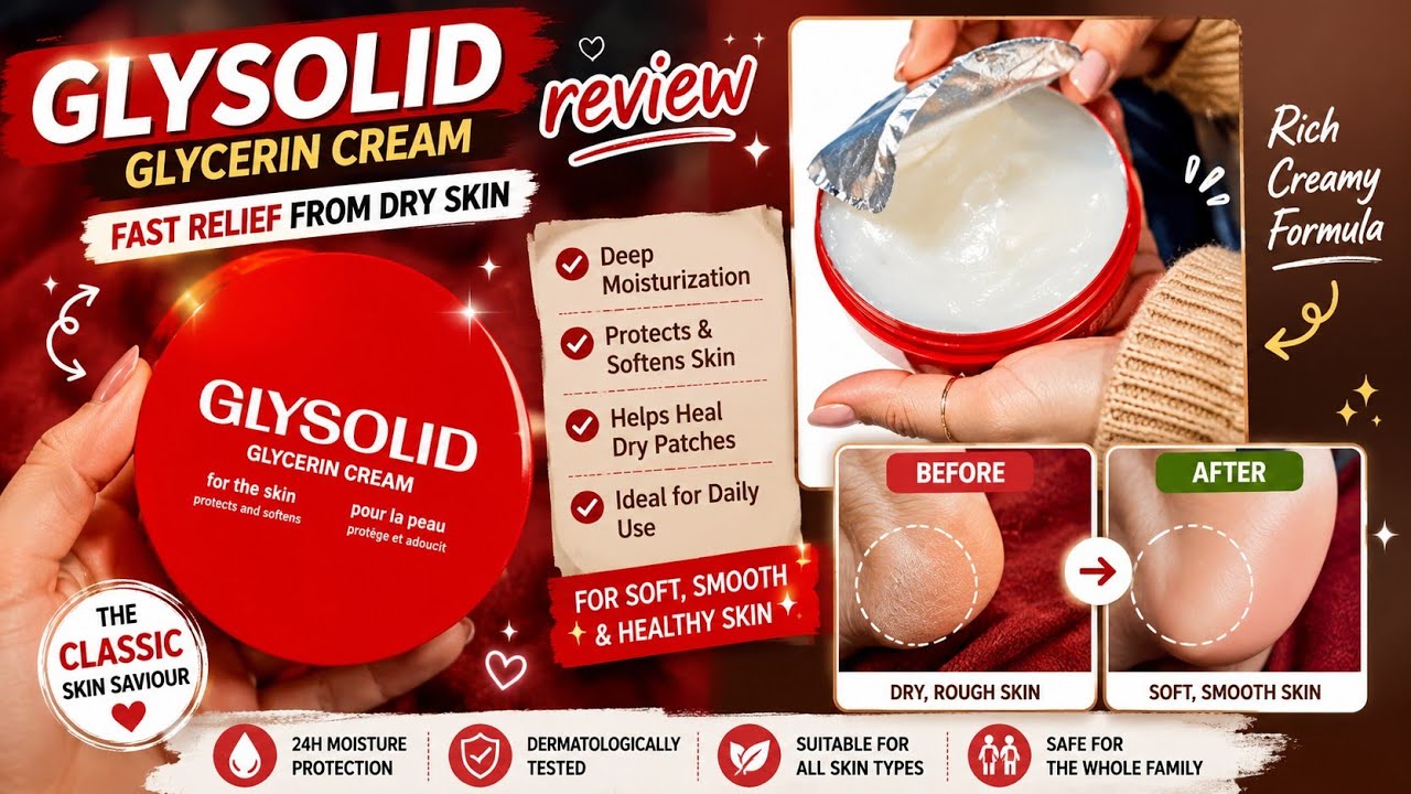 Glysolid Cream Review | Dry Skin & Cracked lips ka Sasta Solution #glycerin #winterskincare #drylips