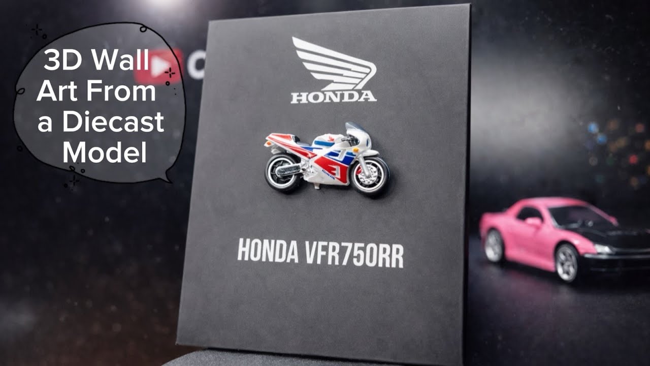 Diecast Motorcycle Gets Transformed Into 3D Wall Art