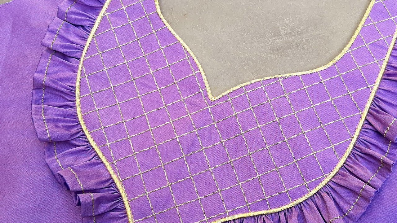 Frill ओर ज़री का एकदम नया Design/Blouse New Neck Design/Neck Design @sajidalvivlogs6687