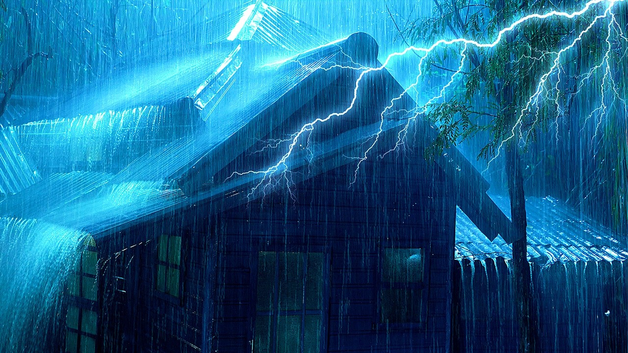 Lluvia pura ⚡ Doble trueno en ciudad tranquila | Sonidos naturales de lluvia para dormir y relajar