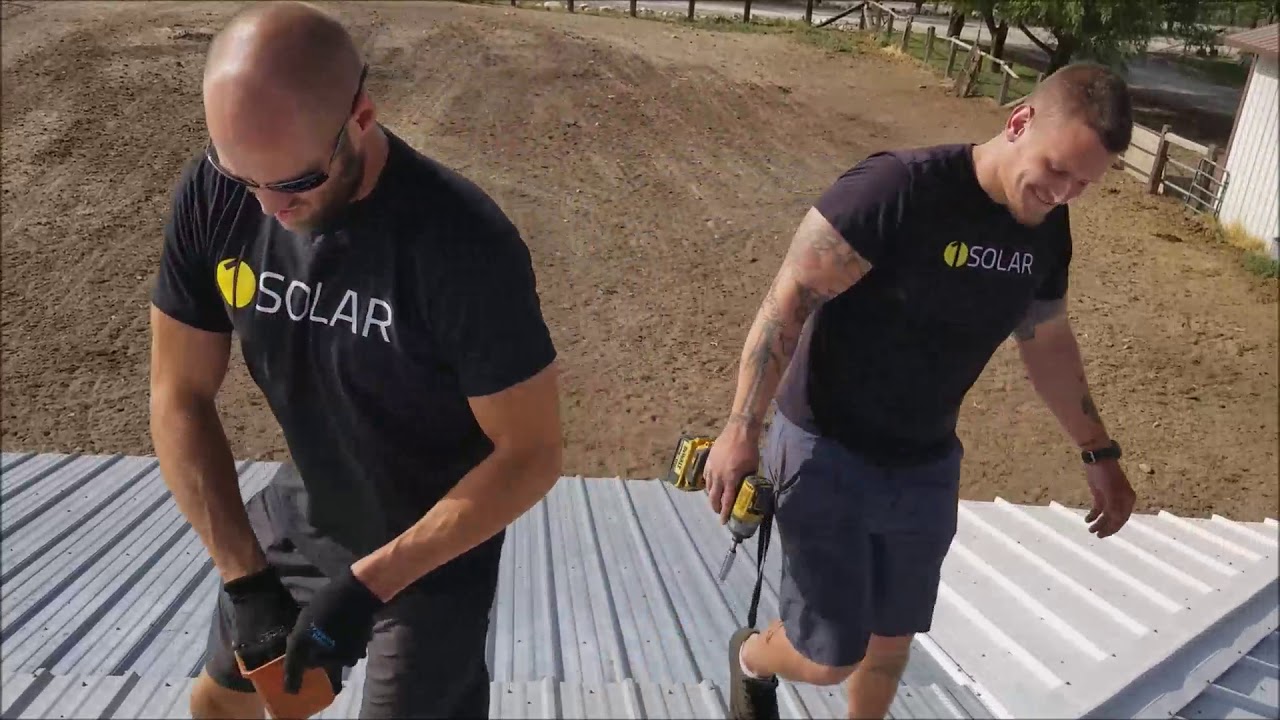 Metal roof solar install
