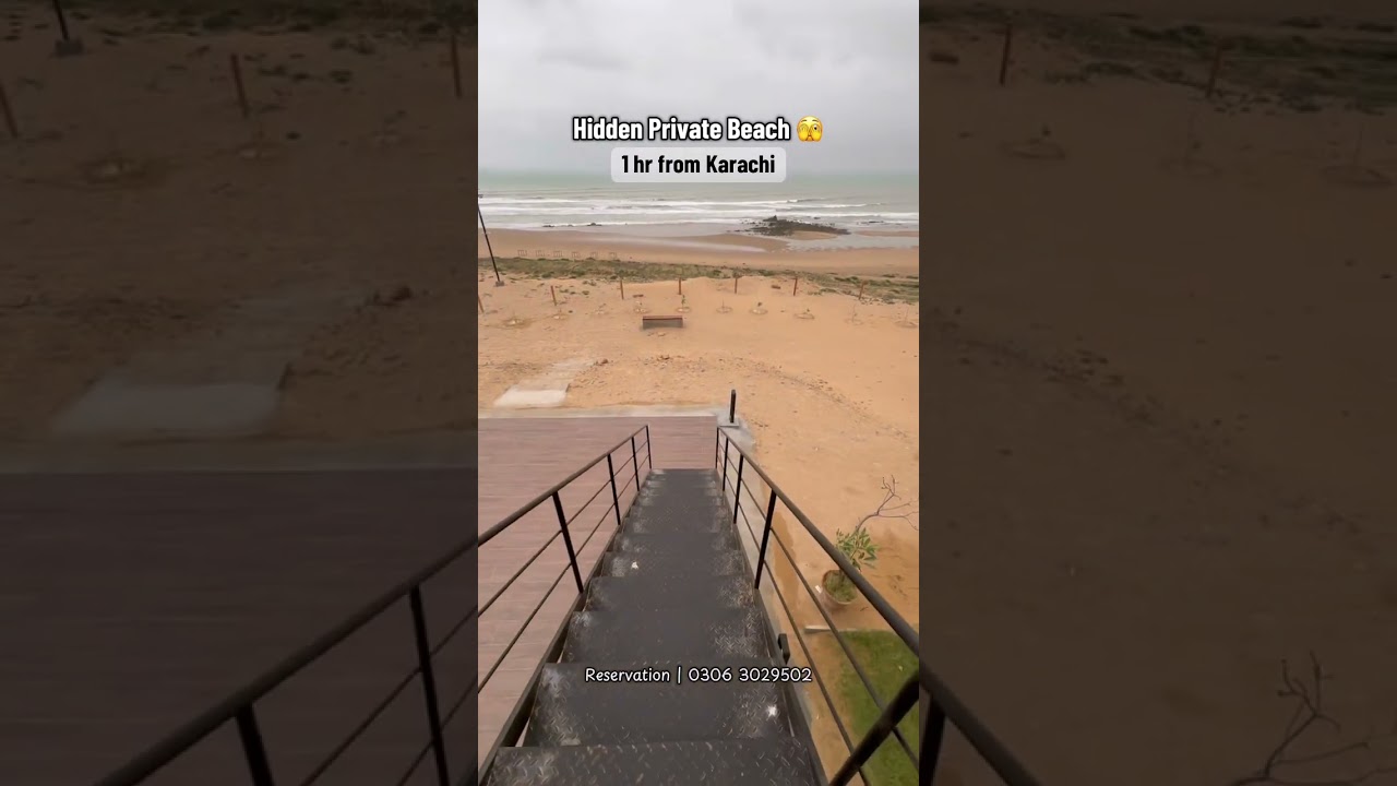 Sonmiani Beach.. Just a 1 hour drive from Karachi  🌊 Private beach, 4 Star amenities #foryou #beach