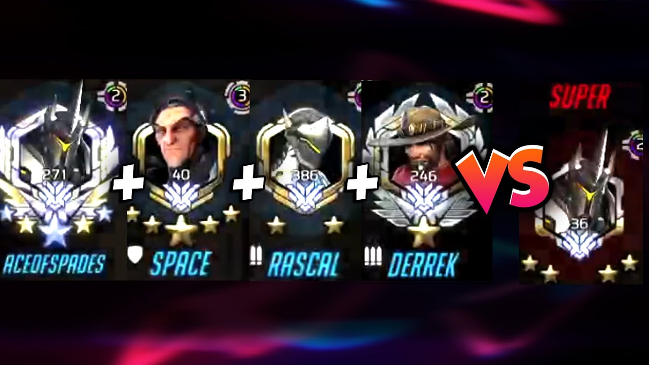 RASCAL GENJI + SPACE SIGMA + DERREK MCCREE + ACEOFSPADES VS SUPER REIN! [ OVERWATCH SEASON 22 ]