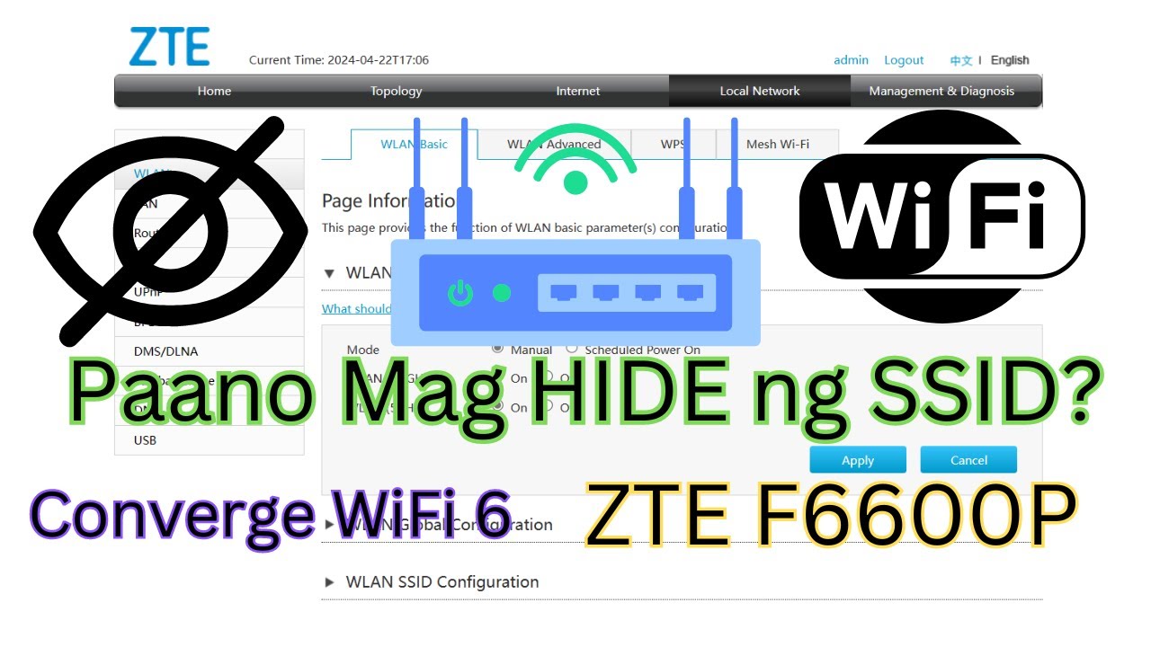 How To Hide SSID on ZTE F6600P Converge WiFi 6 Router