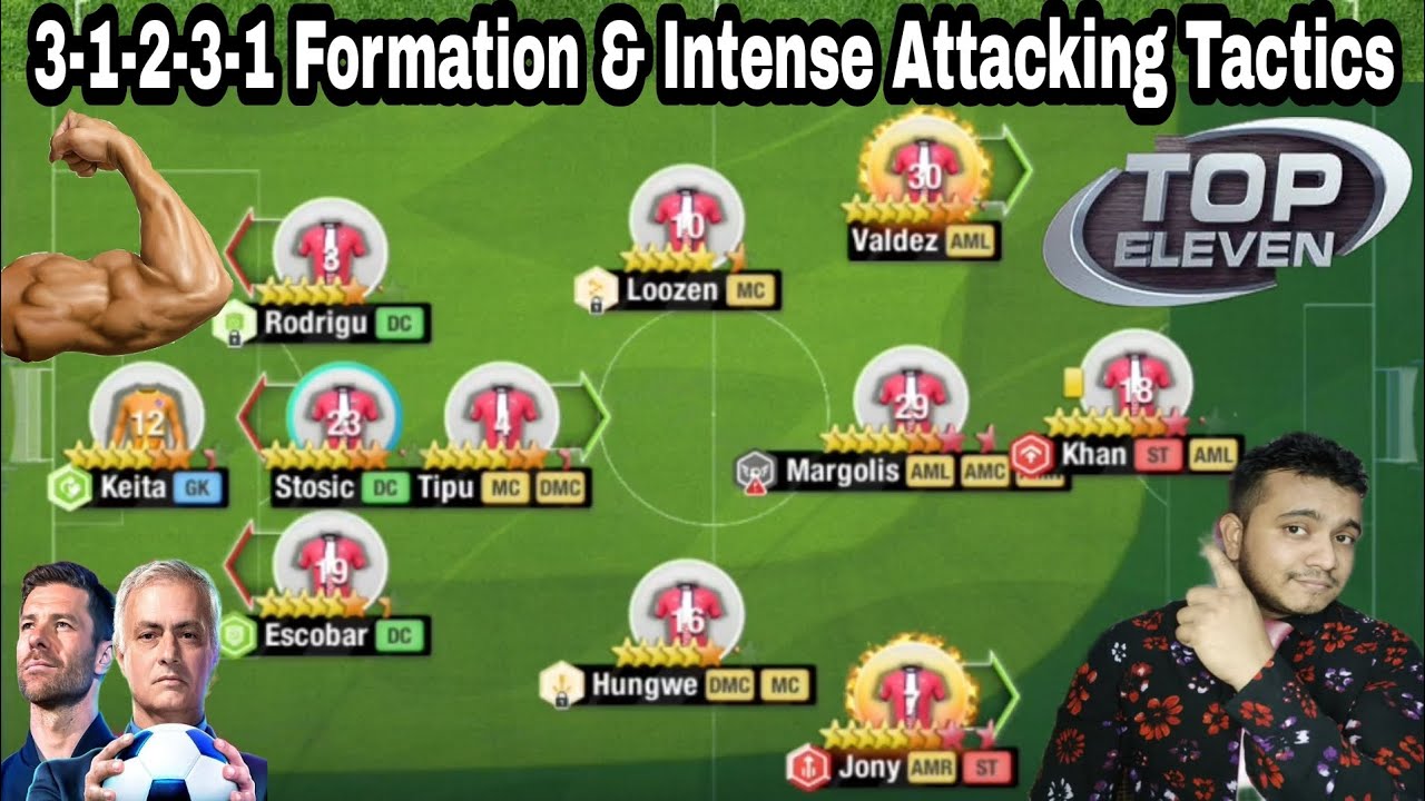 3-1-2-3-1 Formation & Intense attacking formation in Top Eleven.Compared 4-3-2-1 formation in cup.