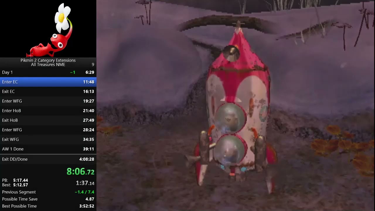 Pikmin 2 All Treasures (No Major Exploits) Speedrun in 4:05:40 [Former WR]