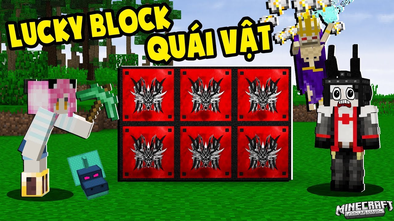 MỀU VÀ REDHOOD THỬ THÁCH ĐẬP LUCKY BLOCK QUÁI VẬT KHỔNG LỒ TRONG MINECRAFT | Thử Thách Mều Channel