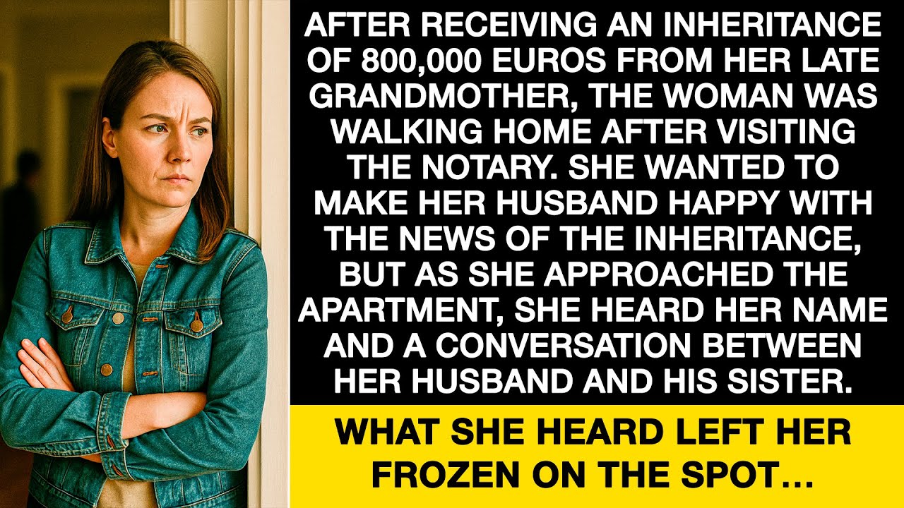 After receiving an inheritance of 800,000 euros, a woman happened to overhear her name...