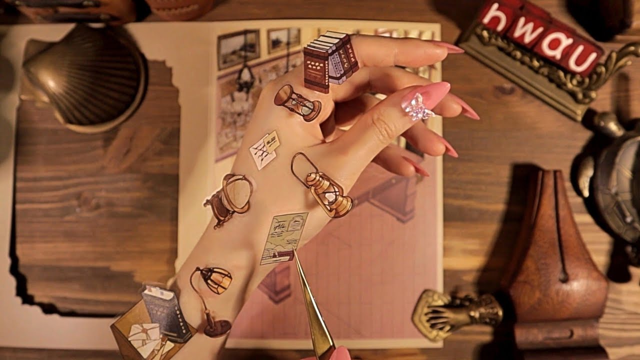 ASMR DIY Scene Sticker (Vintage Table and Flower Scene) Stickers Journal | hwaufranc 