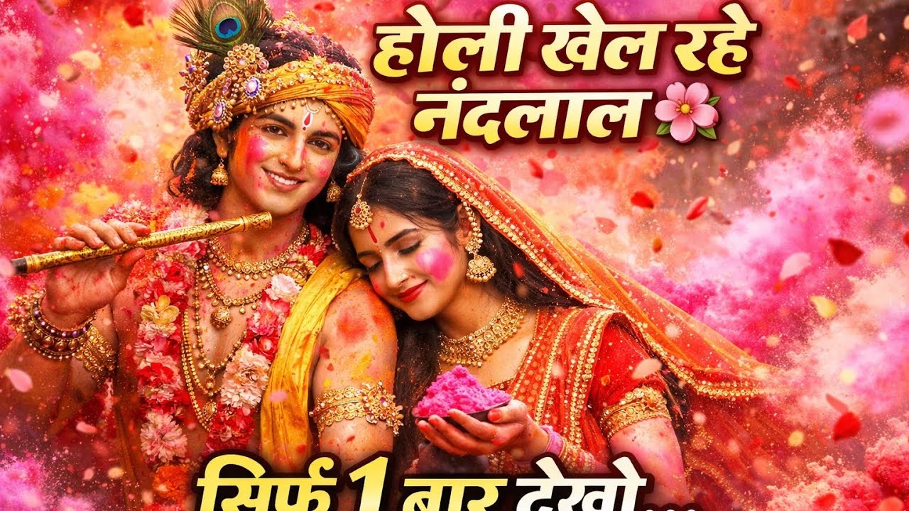 होली खेल रहे नंदलाल 🌸 Radha Krishna Holi Special | Vrindavan Holi 2026 | Bhakti Short