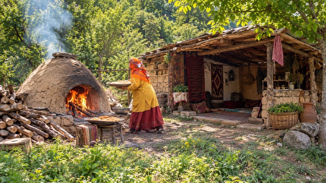 Nomadic Life in the Mountains | Baking Fresh Bread & Cooking Traditional Food 🔥🏔️