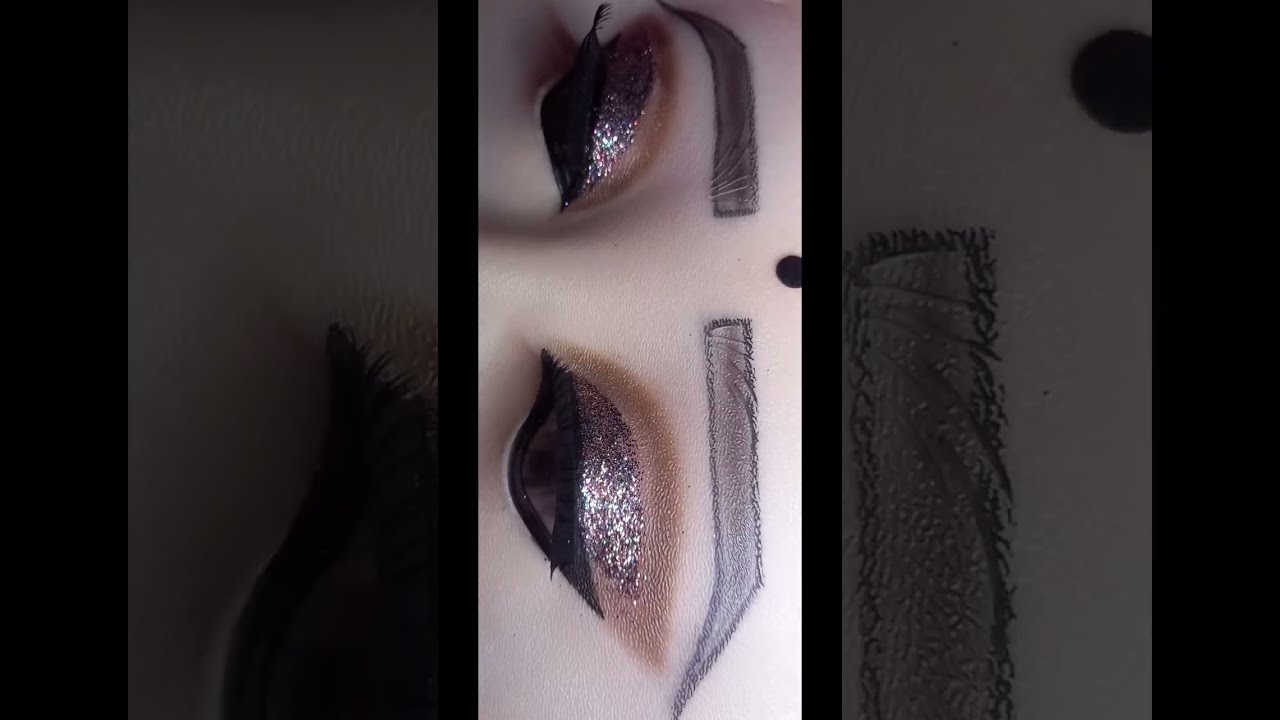 Smokey Brown Glitter Eye Makeup Look 👁️✨ | Party & Wedding Special