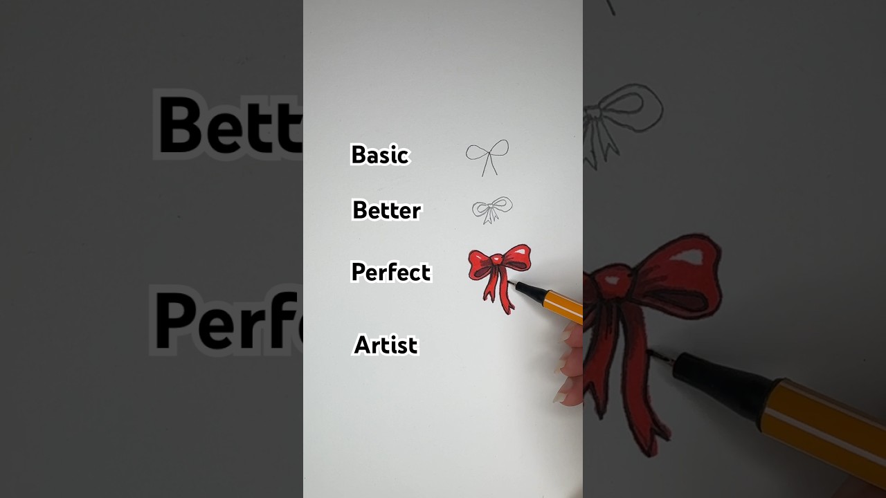 How to draw a bow. Basic, better, perfect, artist. #art #kunst #drawing #drawingtutorials #sketch