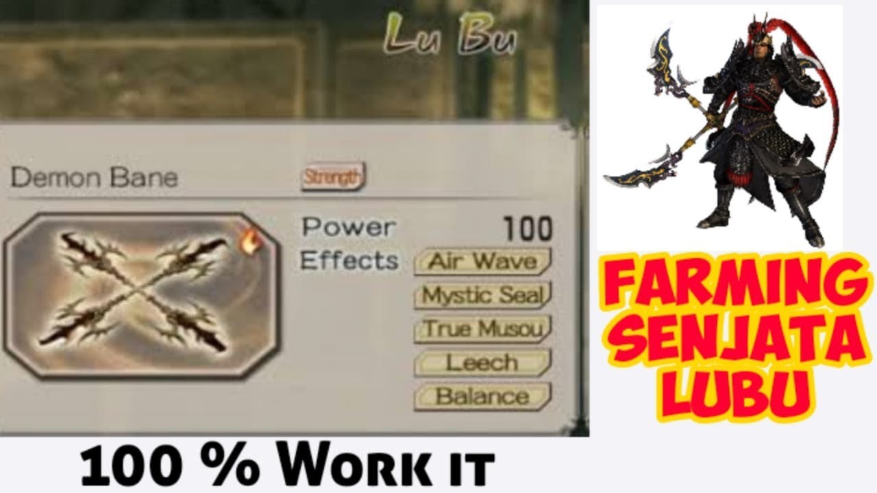 Dynasty Warrior 6 (PS2,PC,XBOX) : Farming Senjata LUBU 90 ke Atas 100 % Work it!