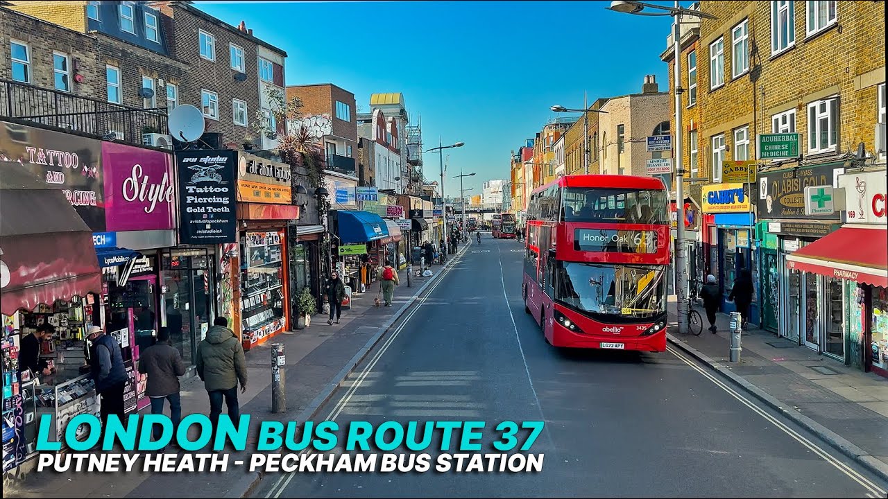 Discover London's Neighbourhoods: POV Double-Decker Bus Ride from Putney to Peckham on Bus 37 🚌