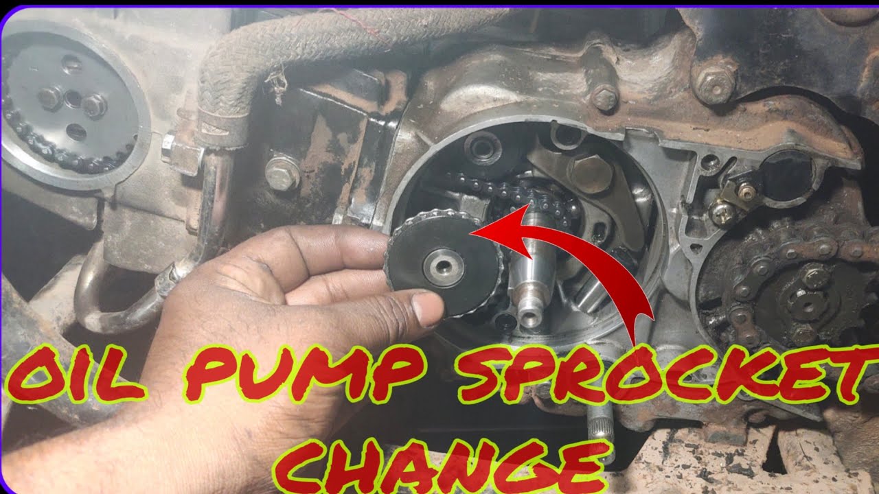 Hero Splendor oil pump sprocket change