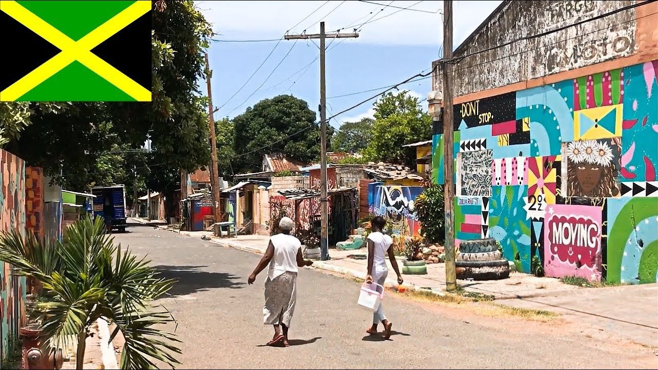 Jamaica Kingston - Fleet Street, Caribbeans largest street art gallery, community centre Life Yard