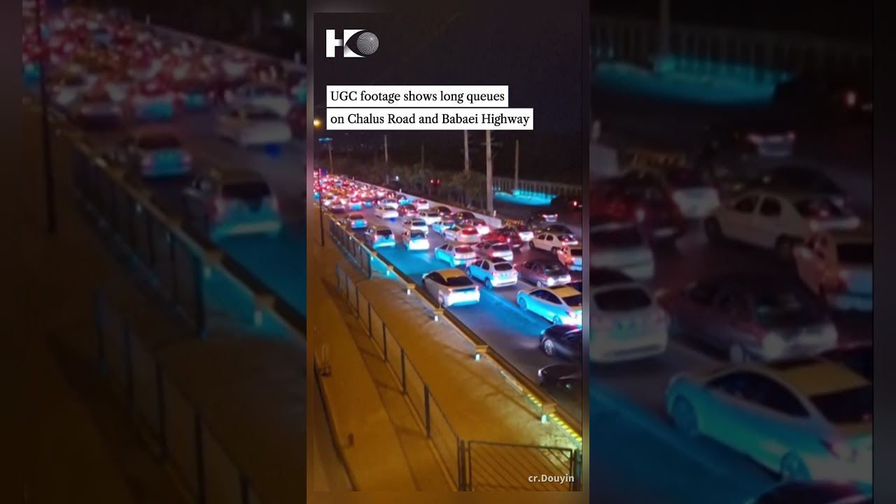 Highways out of Tehran jammed as residents flee amid missile fire.
