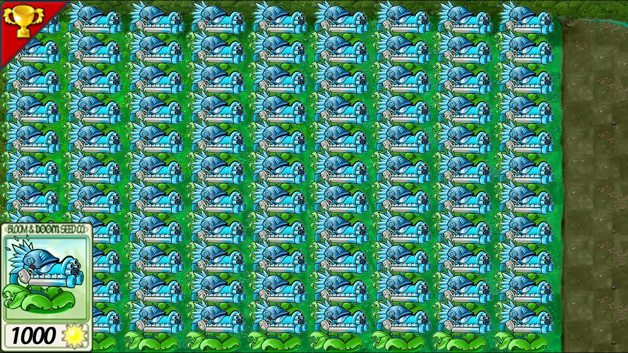 Super Large Map 99Big SuperSnowGatling VS 999Zombies-------Plants vs Zombies