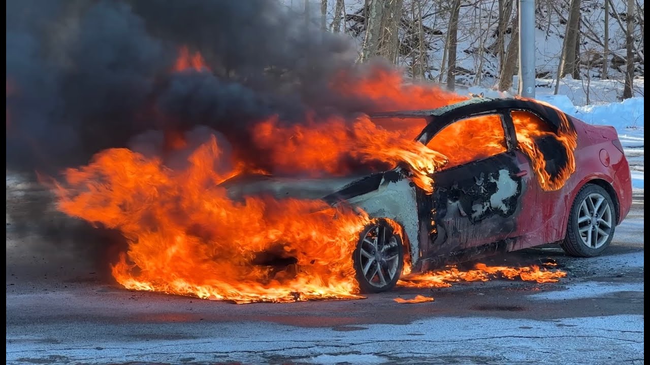 Car fully involved in Millville, Ma