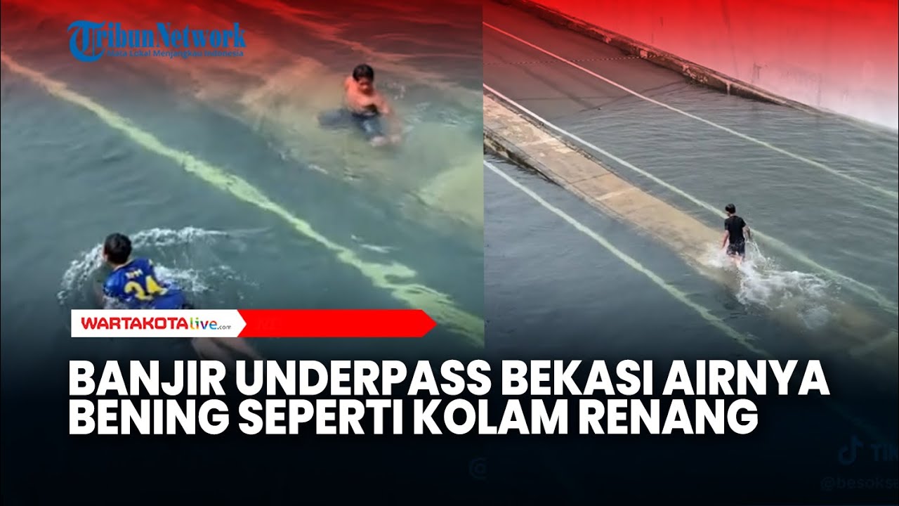 Viral Banjir Underpass Bekasi Airnya Bening, Biru Seperti Kolam Renang