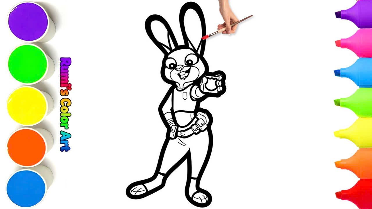 How To Draw a Cute Judy Rabbit | Easy Step By Step Tutorial