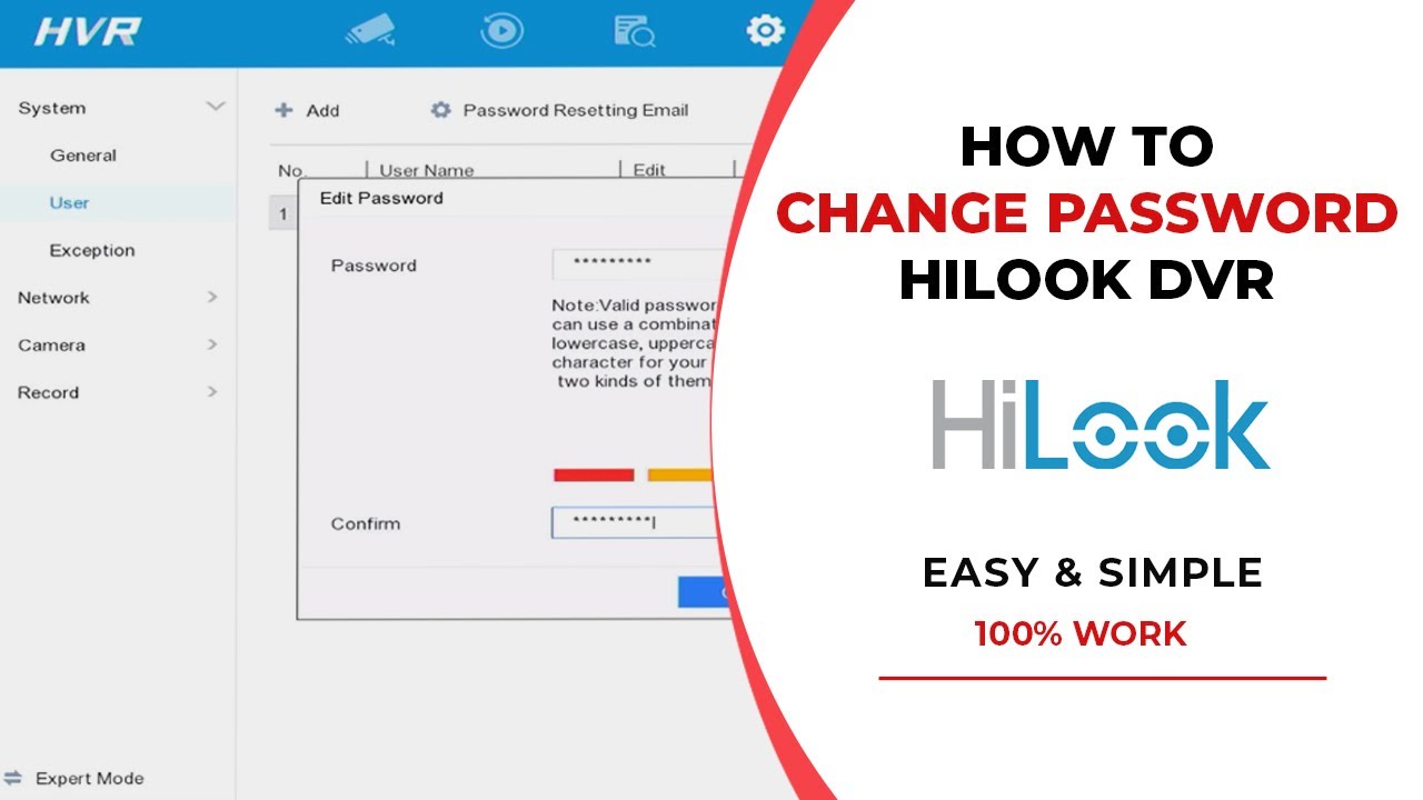How to change password hilook dvr