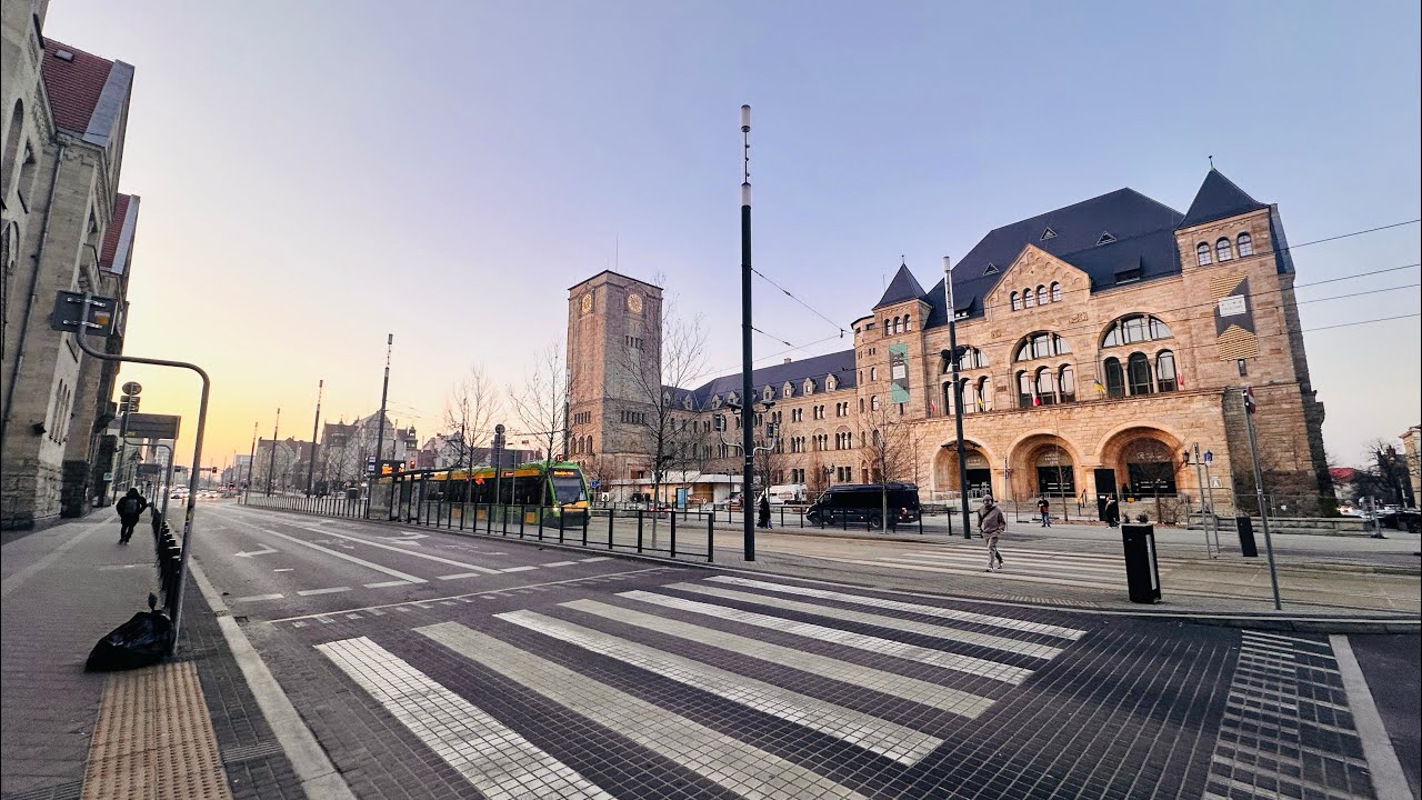 Poznan Poland, City center on a winter afternoon【4K Walking Tour】
