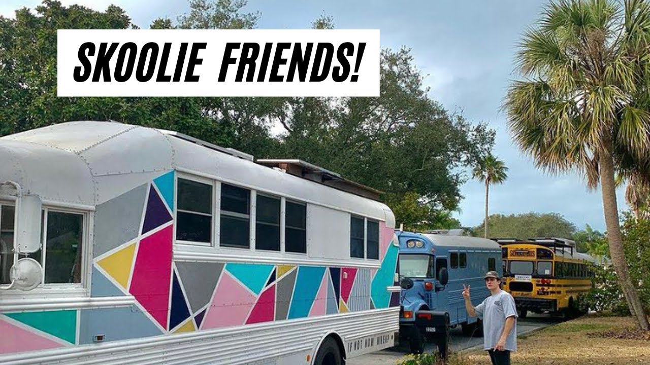 BUS LIFE FRIENDS COME TO VISIT! Skoolie Updates with Kels and Jay