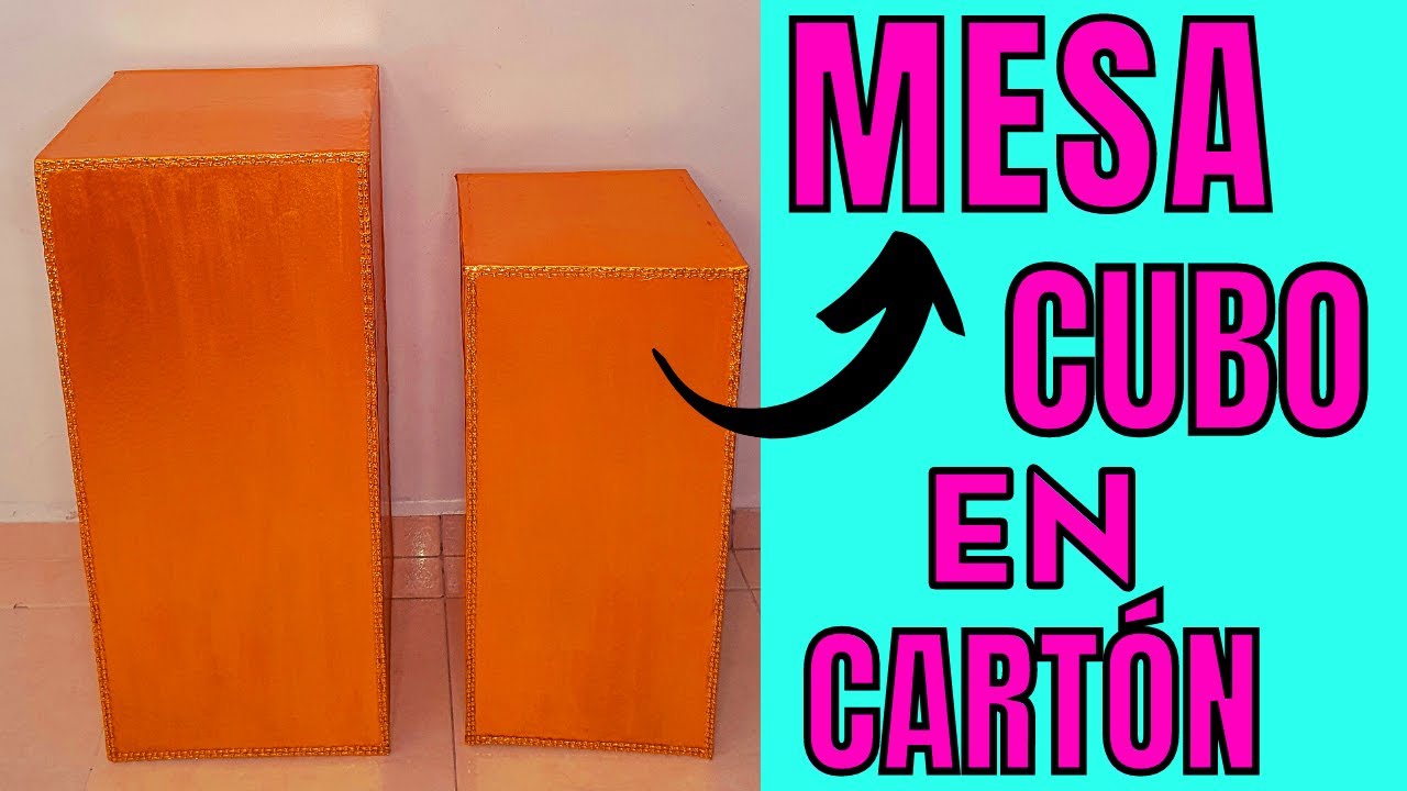 MESA CUBO EN CARTÓN/DECORACIÓN CON CILINDROS/FACIL/DIY