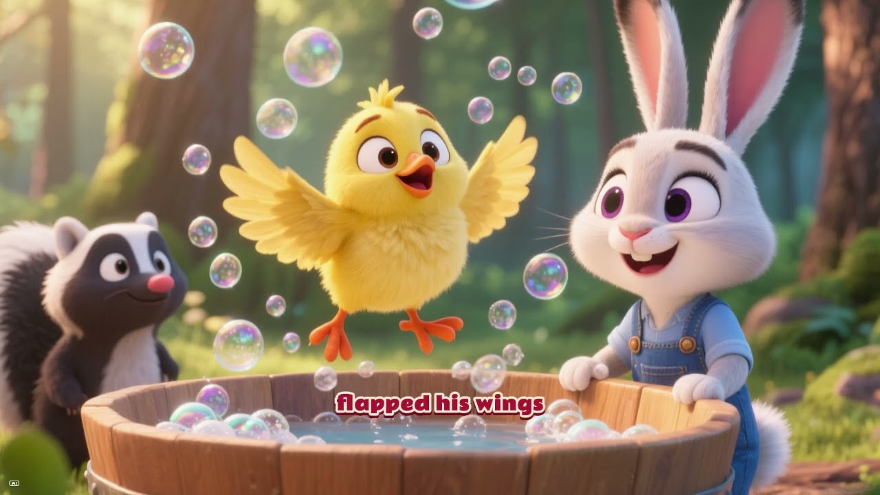 Hop and Quack: Bunny and Chick Give Their Skunk Friend a Bubble Bath 🛁🐰🐥🦨 | Cute Kids Cartoon