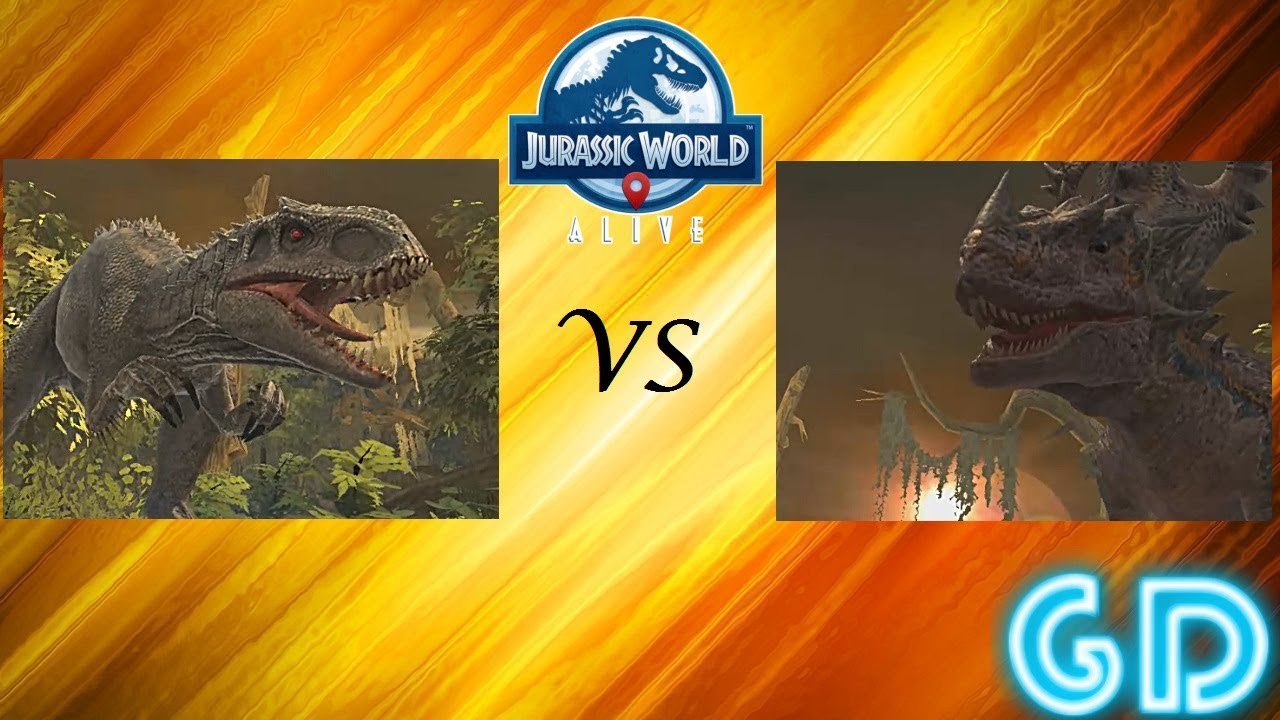 Jurassic World Alive - Indominus Rex vs Allosinosaurus